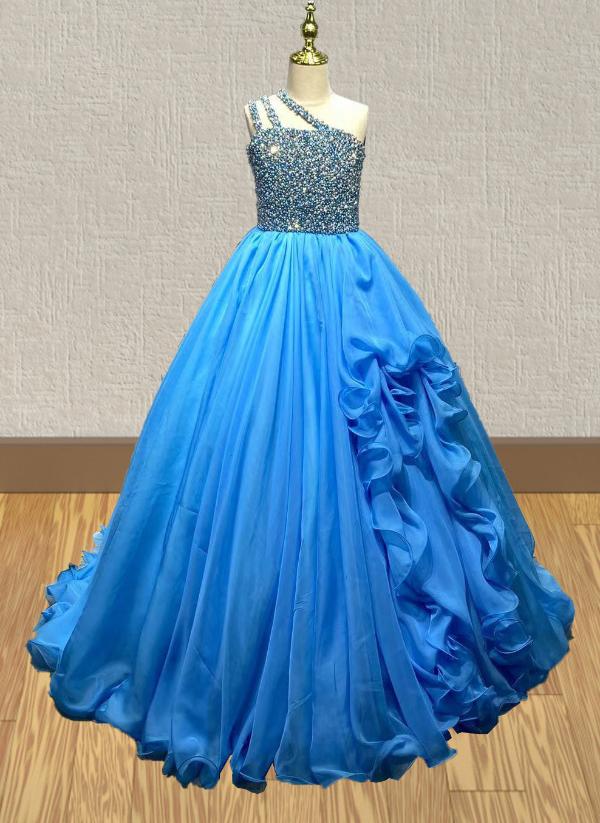 Gorgeous Sparkly Beaded Bodice Young Girls Ball Gown