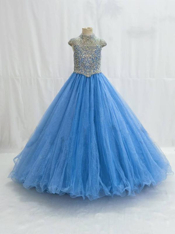 Sparkly Beaded Bodice Teenages Evening Gown with Gradient Skirt