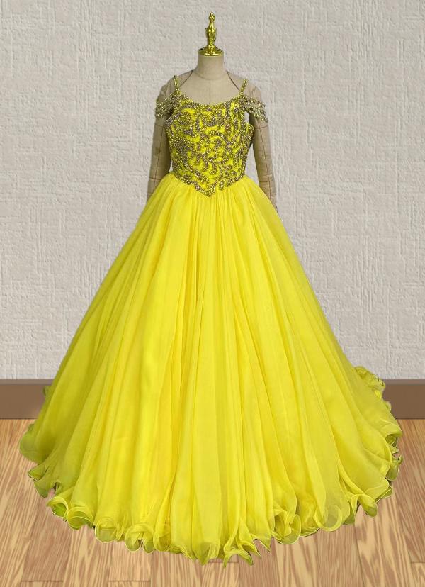 Sparkly Beaded Bodice Little Princess Stunning Formal Gown