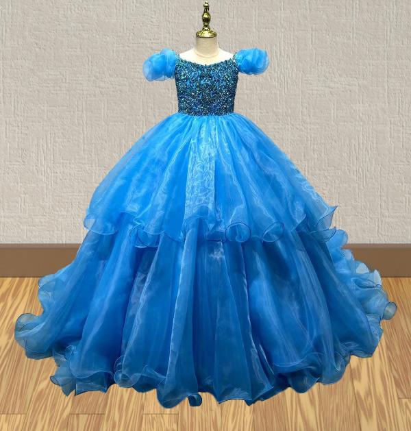 Glitter Beaded Bodice Teenages Sparkly Evening Gown