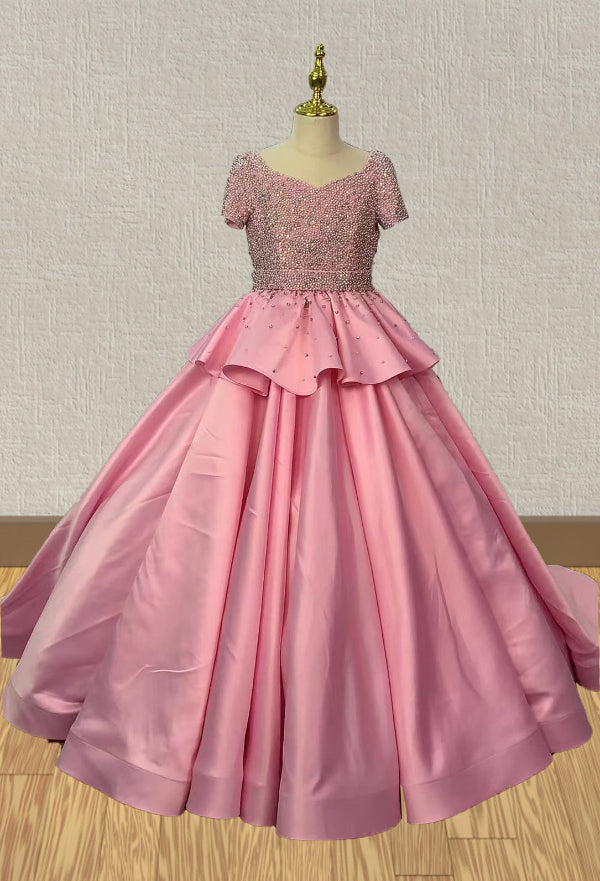 Gorgeous Pink Pageant Dress With Glitz Bodice