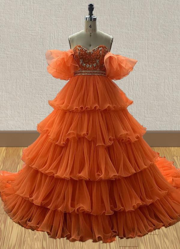 Custom Made Little Child's Stunning Champagne Evening Dress