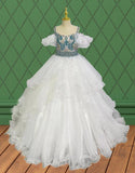 Custom Made Kids Stunning White Evening Gown