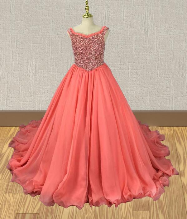 Stunning Beaded Bodice Little Princess Long Prom Couture