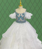 Custom Made Kids Stunning White Evening Gown