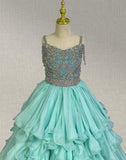 Stunning Mint Pageant Dress for Teenage Girl