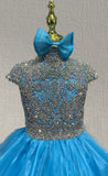 Glitzy Beaded Bodice Little Girls Baby Doll Pageant Gown