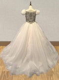 Sparkly Beaded Bodice Teens Glitzly Evening Gown