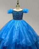 Glitter Beaded Bodice Teenages Sparkly Evening Gown