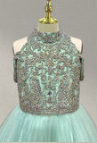 Sparkly Beaded Bodice Mint Youth Formal dress