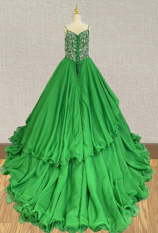 Stunning Beaded Bodice Child's Sparkly Prom Gown