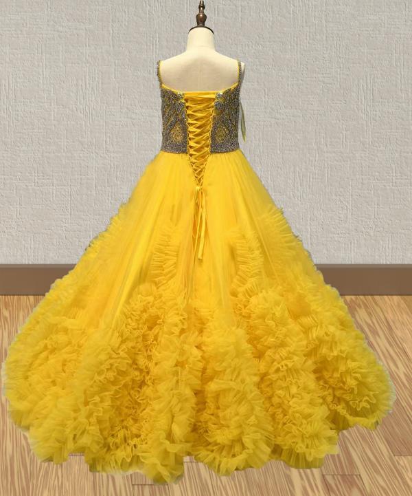 Stunning Yellow Pagant Gown For Princess of America Fageant