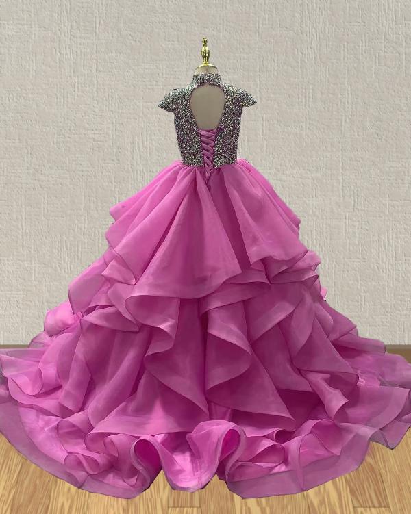 Sparkly Beaded Bodice Beauty Preteen Evening Gown