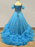 Sparkly Ice Blue Evening Gown for Child