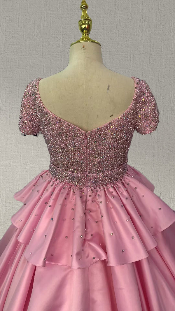 Gorgeous Pink Pageant Dress With Glitz Bodice