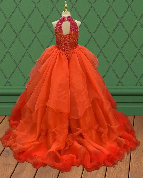 Best Beauty Colorful Beaded Bodice Kids Evening Gown