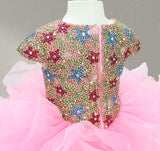 Sparkly Beaded Bodice Stunning Pink Cupcake Pageant Dress