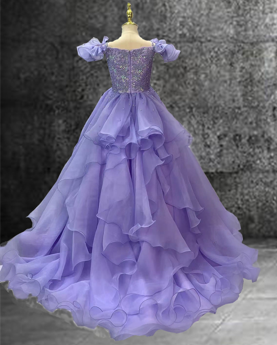 Gorgeous Miss Teen Sparkly Lilac Prom Pageant Couture