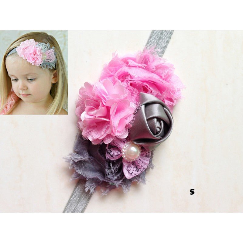 Baby Miss  Kids Toddler Infant Flower Rhinestone multicolor Headband Hair Accessories - CupcakePageantDress