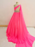 Floor-length Pageant Gown with Beaded Bodice for Little Girl