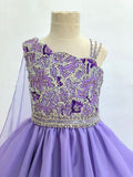 Exquisite Vogue Teen's Long Lilac Pageant Dress with Cape