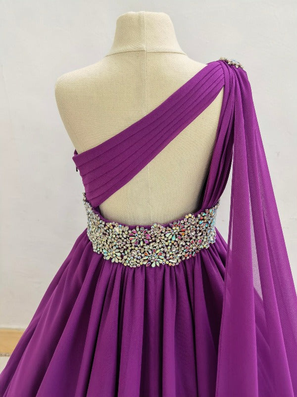Customize Miss Teen Purple Pageant Dress with Cape