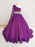 Customize Miss Teen Purple Pageant Dress with Cape