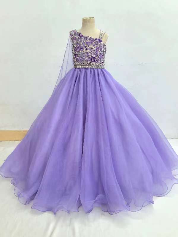 Exquisite Vogue Teen's Long Lilac Pageant Dress with Cape