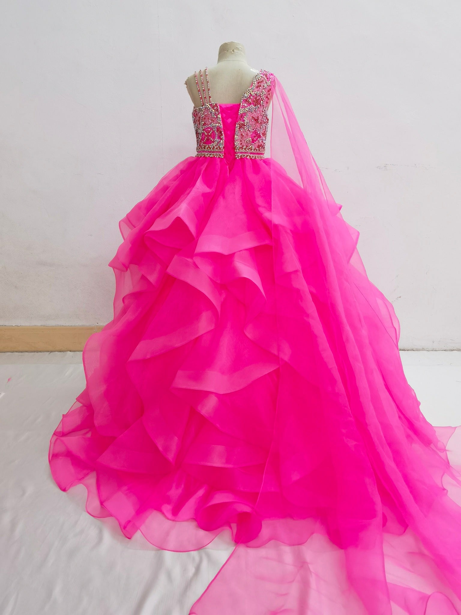 Custom Made Children's Fuchsia Pageant Ball Gown