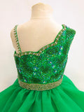 Elegant Green Beaded Bodice Teen's Formal Wear