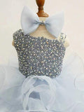 Glitzly Beaded Bodice Little Girl Cupcake Pagant Dress