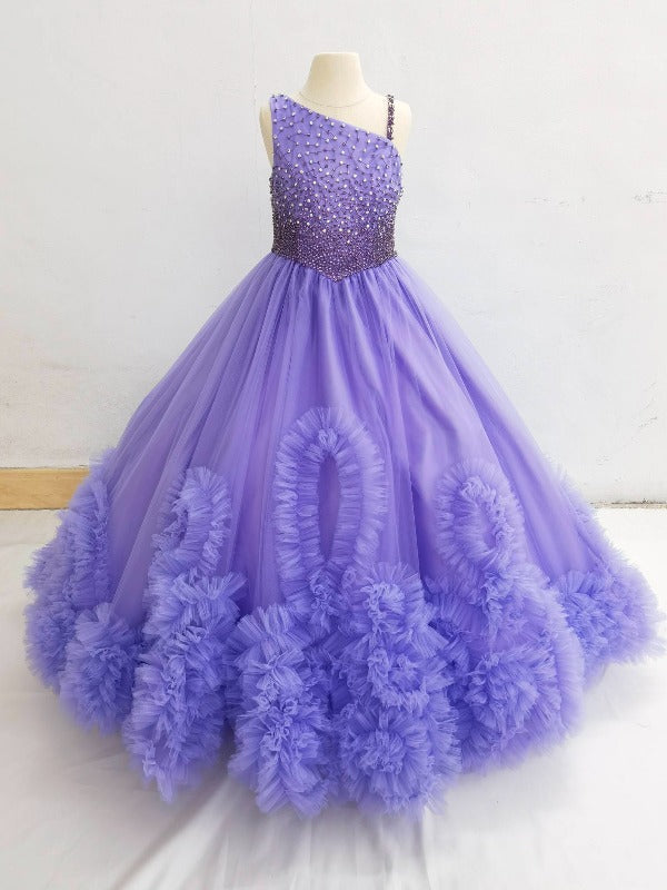 Best Beauty Juniors Sparkly Lilac Applique Formal Wear