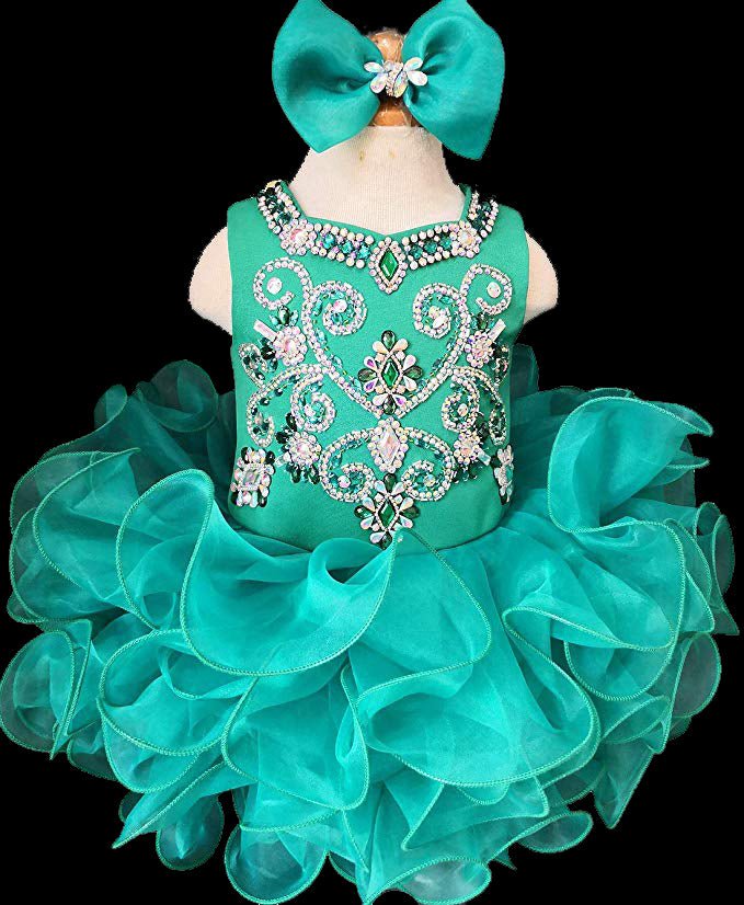 16 Colors---Little Girl/Toddler/Kids/Baby Girl/Little Princess Pageant Dress with Hair bow - CupcakePageantDress