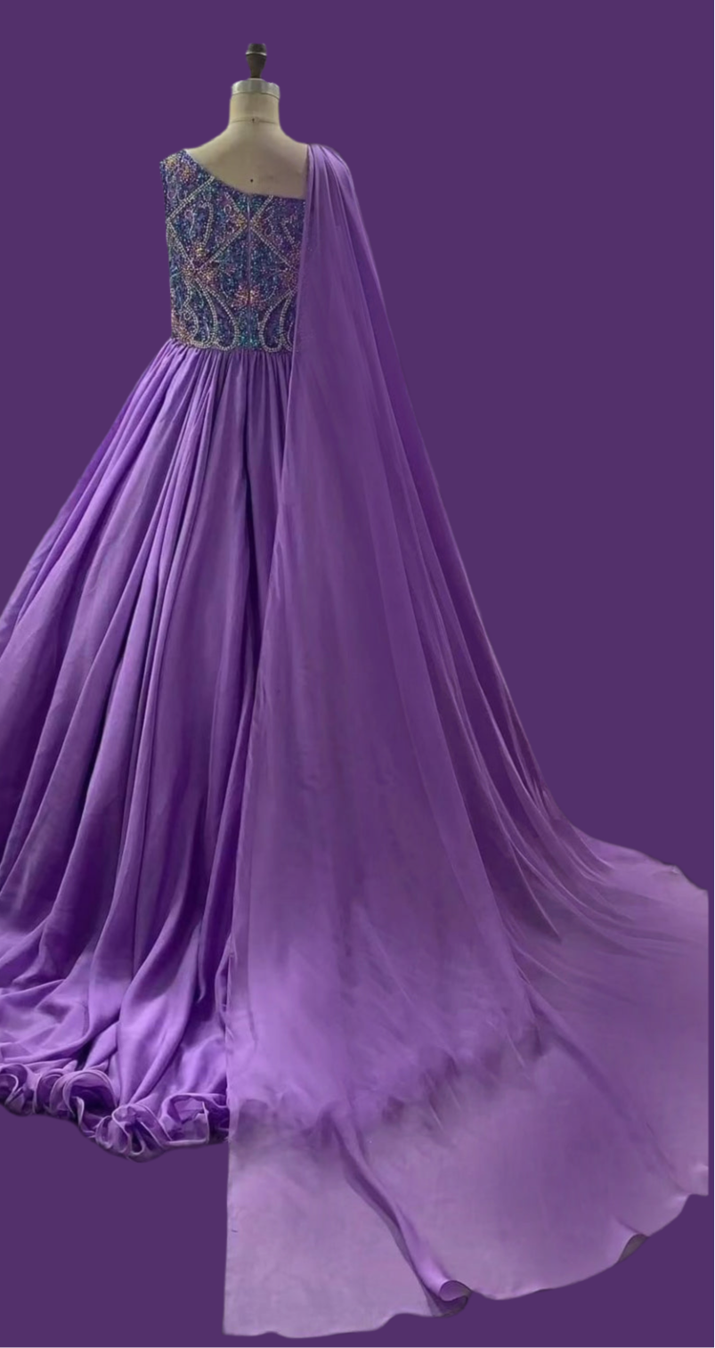 Glitzy Beaded Bodice Lilac Teenage Girl Ball Gowns