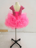 Cap Sleeve Little Girl/Infant/Toddler Pink Cupcake Pageant Dress