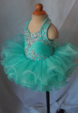 Mint Beaded Bodice Little Baby/Toddler/Infant/Newborn Cupcake Pageant Dress