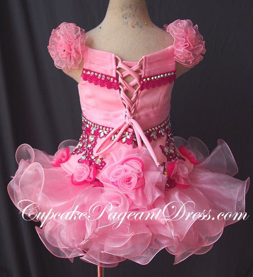 Glitz Crystal Bodice Little Girl Cupcake Pageant Dress ...